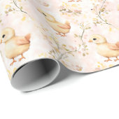 Schattigee Baby Chicks Pastel Farmhouse Wrapping P Cadeaupapier (Rol Hoek)
