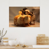Schattigee Baby Chicks Poster (Keuken)