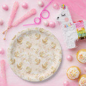 Schattigee Baby Chicks Roze Waterverf Patroon Papieren Bordje (Feest)