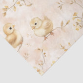 Schattigee Baby Chicks Roze Waterverf Patroon Tissuepapier (Detail)
