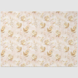 Schattigee Baby Chicks Roze Waterverf Patroon Tissuepapier