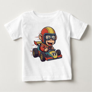 Schattigee Baby chimp race autocoureur