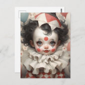 Schattigee Baby Clown met  kleuren Briefkaart (Voorkant / Achterkant)