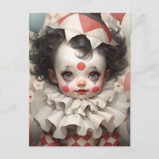 Schattigee Baby Clown met  kleuren Briefkaart (Voorkant)