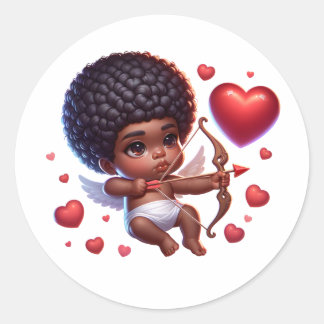 Schattigee Baby Cupido met Hart & Pijl Ronde Sticker