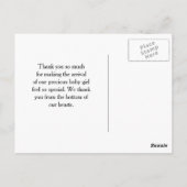 Schattigee Baby Dank u Girly Giraffe Print Roze Bo Briefkaart (Achterkant)