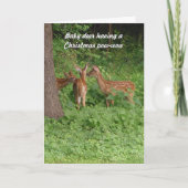 Schattigee Baby Deer Pow-Wow Kerst Kaart (Voorkant)