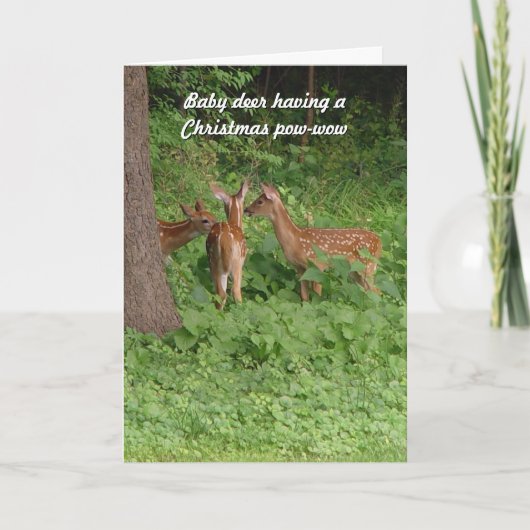 Schattigee Baby Deer Pow-Wow Kerst Kaart (Voorkant)