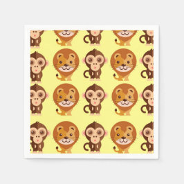 Schattigee Baby Dier Geel Papier servetten | Gesla