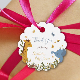 Schattigee Baby Dieren Bloemen Baby shower Bedankjes Labels
