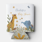 Schattigee Baby Dieren Bloemen Baby shower Blikjeskoeler (Achterkant)