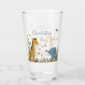 Schattigee Baby Dieren Bloemen Baby shower Glas (Achterkant)