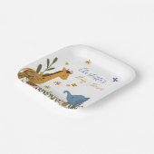 Schattigee Baby Dieren Bloemen Baby shower Plein Papieren Bordje (Gebogen)