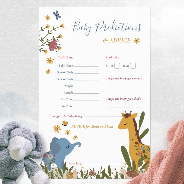 Schattigee Baby Dieren Bloemen Baby Voorspellingen (Cute Animals Floral Predictions and Advice Game ©Susanne Sachers - Sunny Mind Design 🌞)