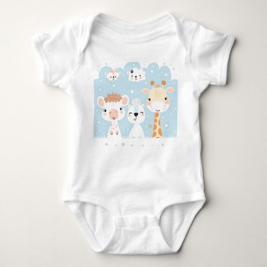 Schattigee Baby Dieren Bodysuit (Voorkant)