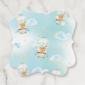 Schattigee Baby Dieren Hete Luchtballon Dank u Bedankjes Labels (Achterkant)