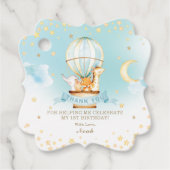 Schattigee Baby Dieren Hete Luchtballon Dank u Bedankjes Labels (Voorkant)