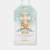 Schattigee Baby Dieren Hete Luchtballon Dank u Fav Cadeaulabel (Voorkant)