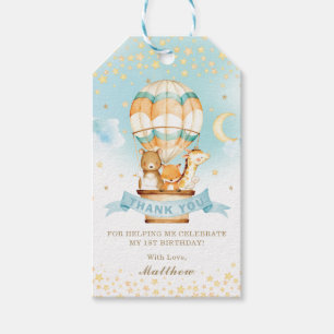 Schattigee Baby Dieren Hete Luchtballon Dank u Fav Cadeaulabel