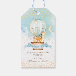 Schattigee Baby Dieren Hete Luchtballon Dank u Fav Cadeaulabel