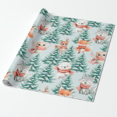 Schattigee Baby Dieren Kerst Wrapping Paper Cadeaupapier (Uitgerold)