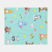 Schattigee Baby Dieren Petting Boerderij Kwekerij Fleece Deken (Voorkant (Horizontaal))