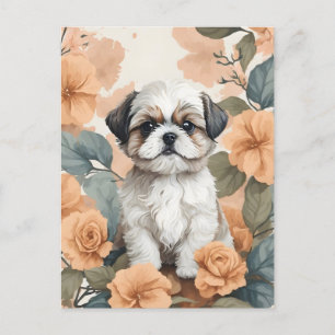 Schattigee Baby Dieren - Shih Tzu Puppy Briefkaart