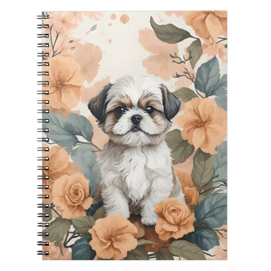 Schattigee Baby Dieren - Shih Tzu Puppy Notitieboek (Voorkant)