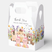 Schattigee Baby Dieren & Wildflower Baby shower Bedankdoosjes (Geopend)