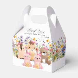 Schattigee Baby Dieren & Wildflower Baby shower Bedankdoosjes
