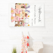 Schattigee Baby Dieren & Wildflower Baby shower Spandoek (Insitu)