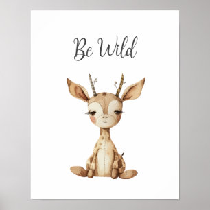 Schattigee baby dierherten zijn wilde kwekerij Kin Poster