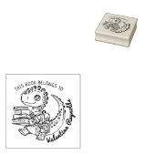 Schattigee Baby Dino Bookplate Rubberstempel (Gestempeld)