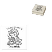 Schattigee Baby Dino Bookplate Rubberstempel (Gestempeld)