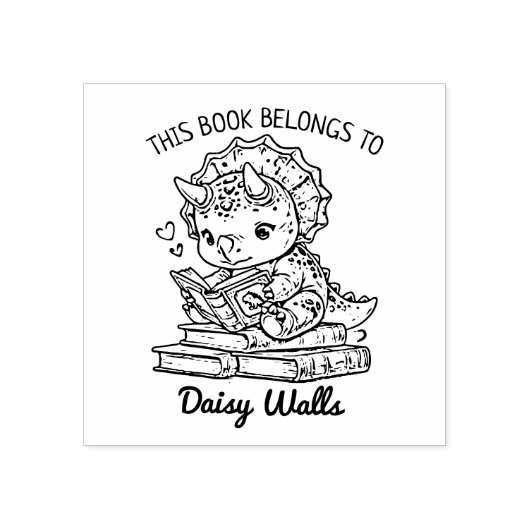 Schattigee Baby Dino Bookplate Rubberstempel (Afrduk)