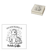 Schattigee Baby Dino Bookplate Rubberstempel (Gestempeld)
