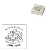Schattigee Baby Dino Bookplate Rubberstempel (Gestempeld)