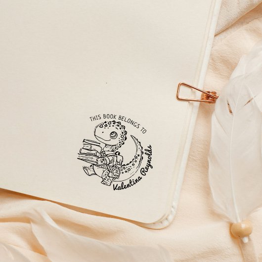 Schattigee Baby Dino Bookplate Rubberstempel
