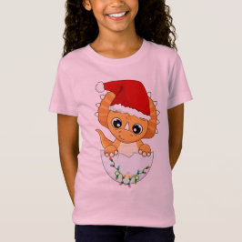 Schattigee Baby Dino Christmas T-shirt