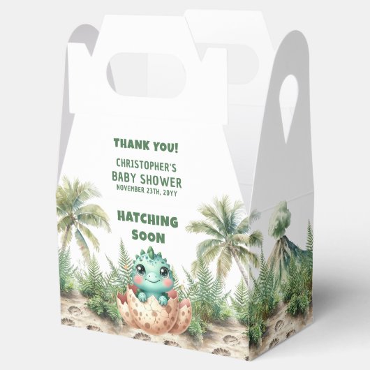 Schattigee Baby Dino Hatching Snel Bedankt Box Bedankdoosjes (Geopend)