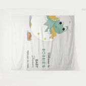 Schattigee Baby Dino in Egg Neutral Baby shower Ac Wandkleed (Voorkant (horizontaal))