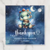 Schattigee baby dino knuffelen teddybeer Baby show Bedankjes Labels (Achterkant)