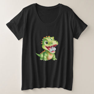Schattigee baby Dinosaur eet skelet mummie Hallowe Grote Maat T-shirt