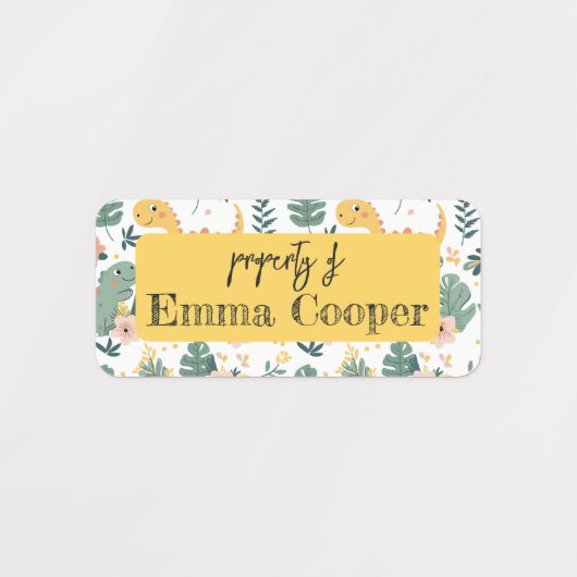 Schattigee Baby Dinosaurs Custom Kinderen Labels (Design 2)