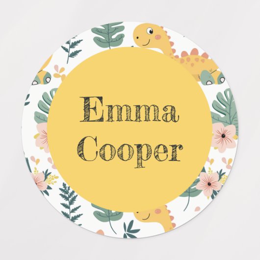 Schattigee Baby Dinosaurs Custom Kinderen Labels (Design 1)