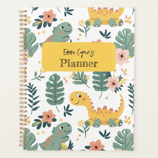 Schattigee Baby Dinosaurs Custom Kinderen Planner (Voorkant)