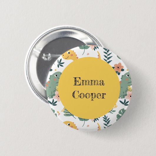 Schattigee Baby Dinosaurs Custom Kinderen Ronde Button 5,7 Cm (Voorkant /achterkant)