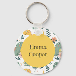 Schattigee Baby Dinosaurs Custom Kinderen Sleutelhanger