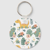 Schattigee Baby Dinosaurs Custom Kinderen Sleutelhanger (Achterkant)