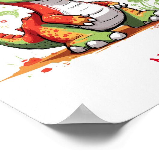 Schattigee Baby dinosaurus aangepaste naam Poster (Hoek)